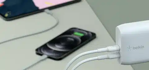 Belkin USB Type-C charging cable with power adapter.