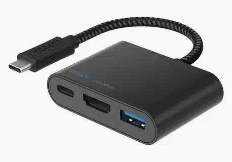 USB C HDMI Android adapter with braided cable.