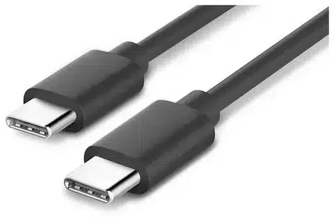 “Black USB-C to USB-C cables designed for USB 3.1 connectivity and fast charging”