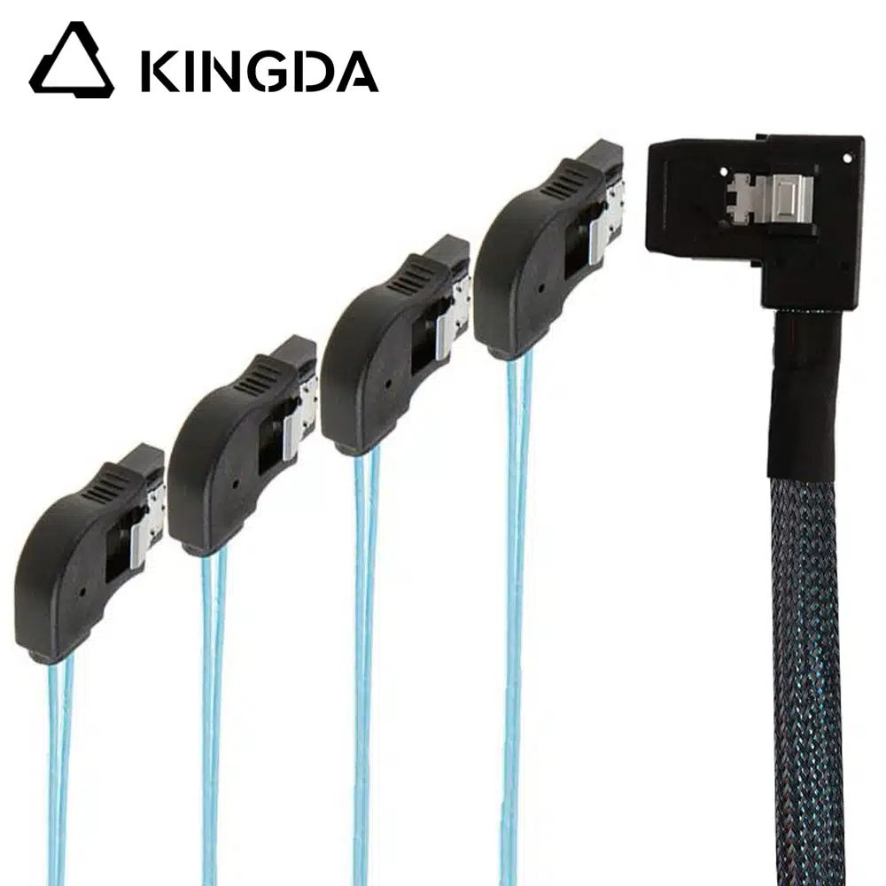 Left bend 90 degree Mini SAS HD SFF-8087 to 4X Right turn 90 degree SATA High Speed Server Internal Connection Wire Harness