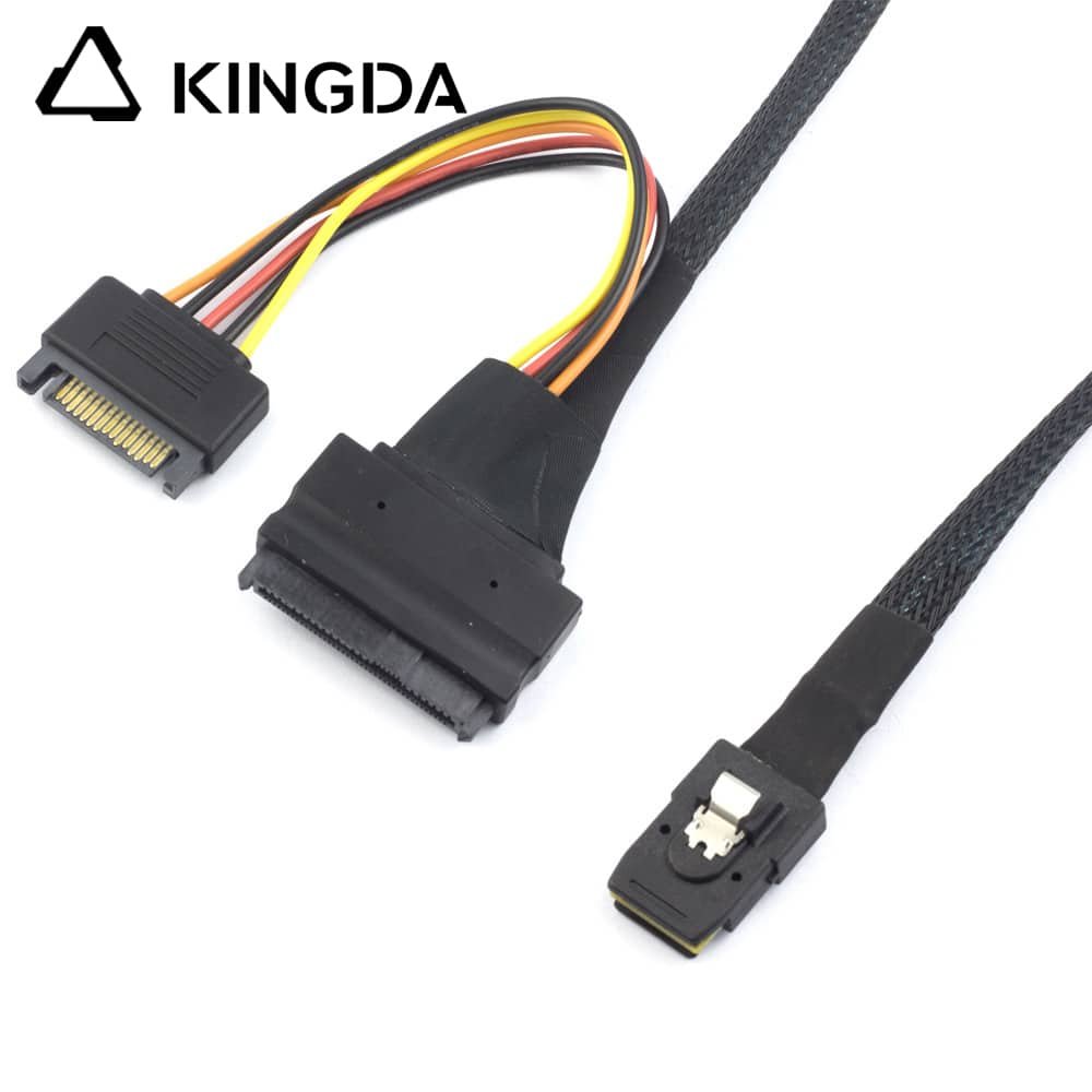 MINI SAS SFF-8087 to U.2 SFF-8639 Female with SATA 15P Power Male Server Connection Cable