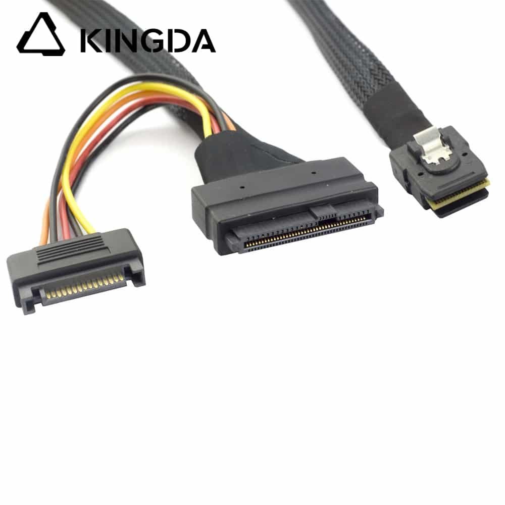 MINI SAS SFF-8087 to U.2 SFF-8639 Female with SATA 15P Power Male Server Connection Cable