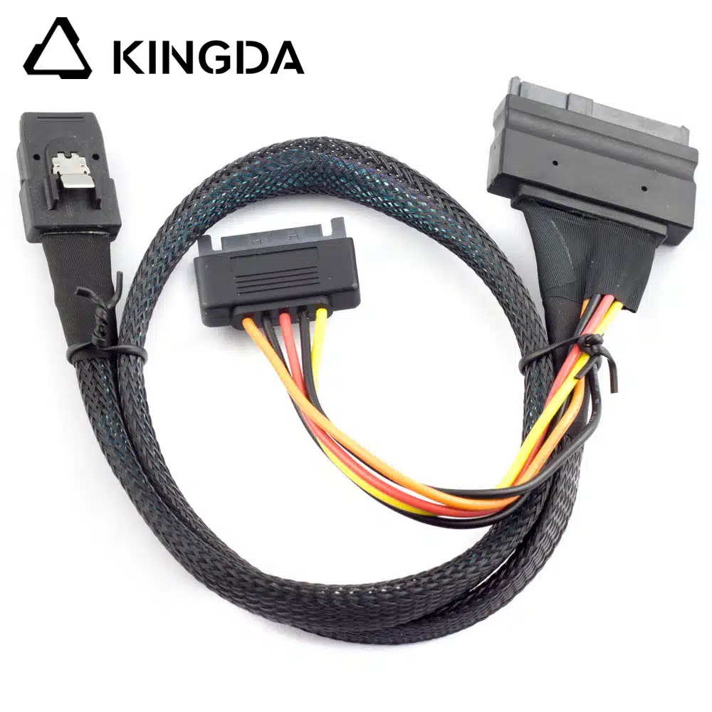 MINI SAS SFF-8087 to U.2 SFF-8639 Female with SATA 15P Power Male Server Connection Cable