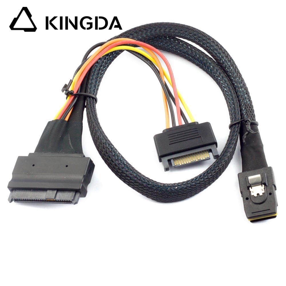 MINI SAS SFF-8087 to U.2 SFF-8639 Female with SATA 15P Power Male Server Connection Cable