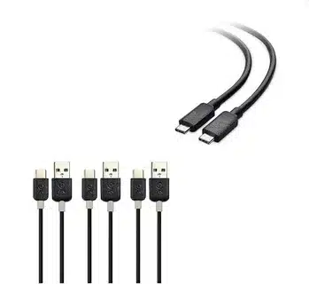 Pack of USB Type-C charging cables for multiple devices.