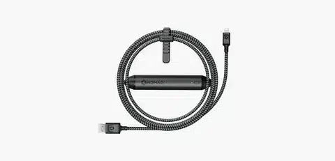 Nomad rugged iPhone Lightning cable for durability.
