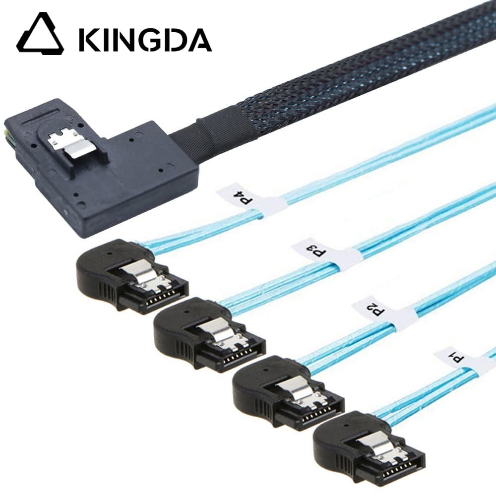 Right bend 90 degree Mini SAS HD SFF-8087 to 4X Left turn 90 degree SATA High Speed Server Internal Connection Wire Harness