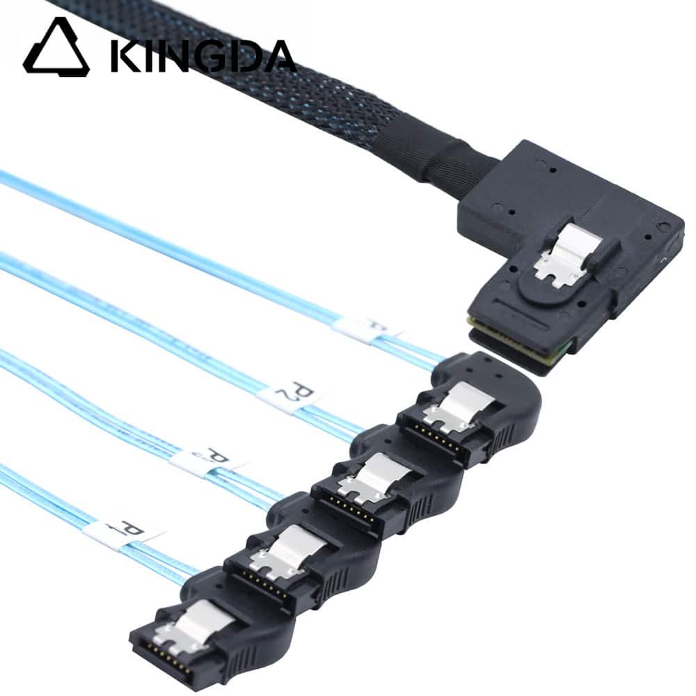Right bend 90 degree Mini SAS HD SFF-8087 to 4X Right turn 90 degree SATA High Speed Server Internal Connection Wire Harness