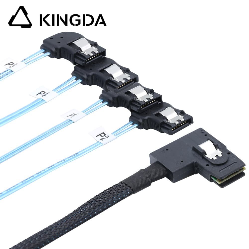 Right bend 90 degree Mini SAS HD SFF-8087 to 4X Right turn 90 degree SATA High Speed Server Internal Connection Wire Harness