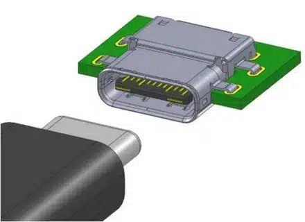 “Diagram showing USB-C connector design and port used for USB 3.1 connectivity standard”