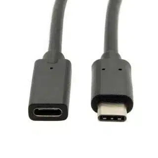 “USB-C male to female extension cable used for charging and data transfer under USB 3.1 standard”