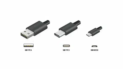“Visual comparison of USB Type-A, USB Type-C, and Micro-B connectors for modern devices”