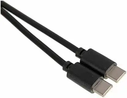 “Black USB Type-C cable with connectors on both ends.”