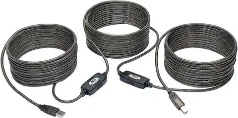 “Coiled USB extension cable with repeater modules for extending maximum USB length"