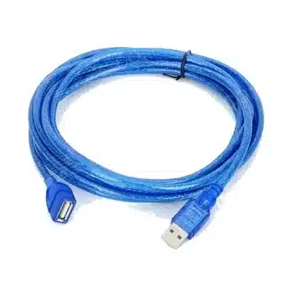 Blue passive USB extension cable with standard USB male to female connectors for short distance use
