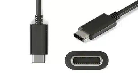 “Close-up image of a USB-C connector showing reversible design.”
