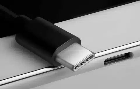 USB Type C connector showing reversible design and compact size