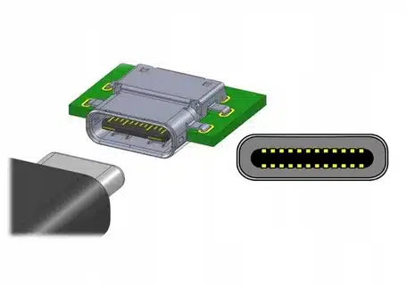 USB Type C connector and PCB mount design with pin layout