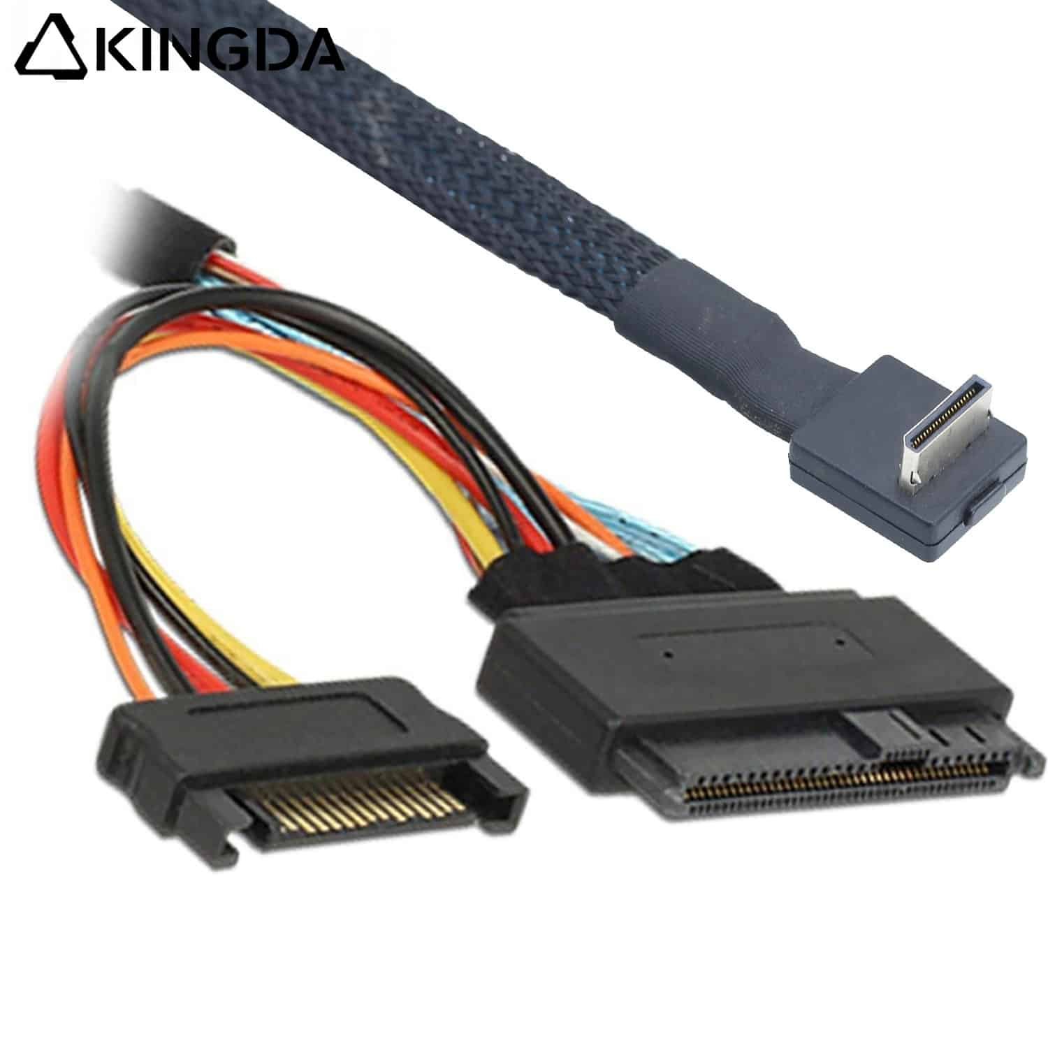 90 degree PCIE Oculink SFF 8611 4I 42P TO U.2 cable