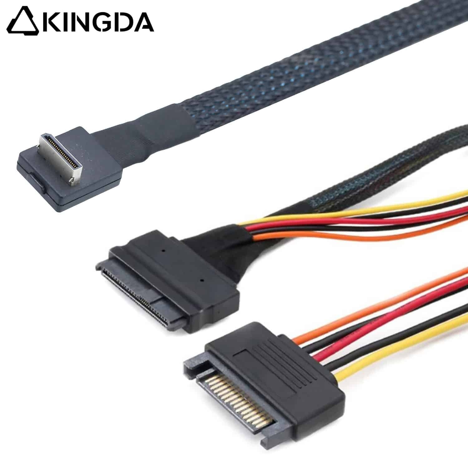 90 degree PCIE Oculink SFF 8611 4I To SFF 8639 with SATA 15P