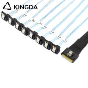 Anti-misalignment Insertion Slim SAS SFF 8654 8I to 8 right angle SATA 7P