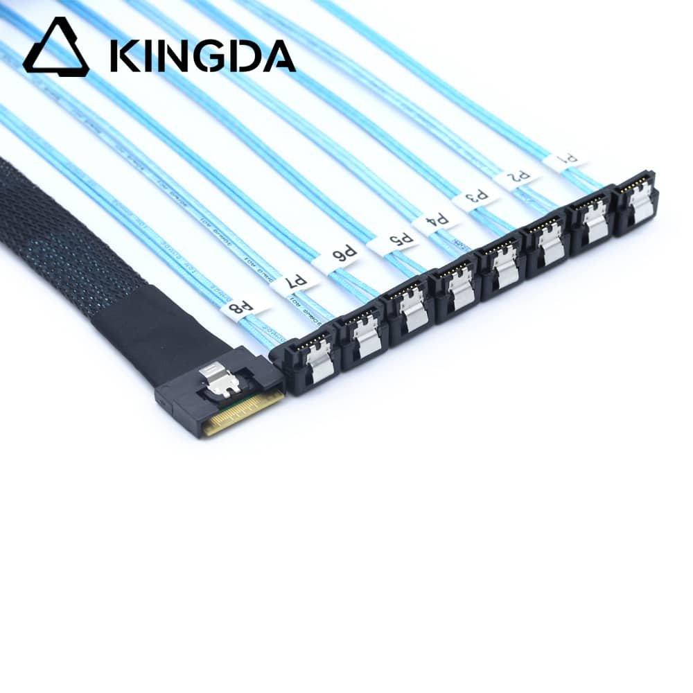 Anti-misalignment Insertion Slim SAS SFF 8654 8I to 8 right angle SATA 7P