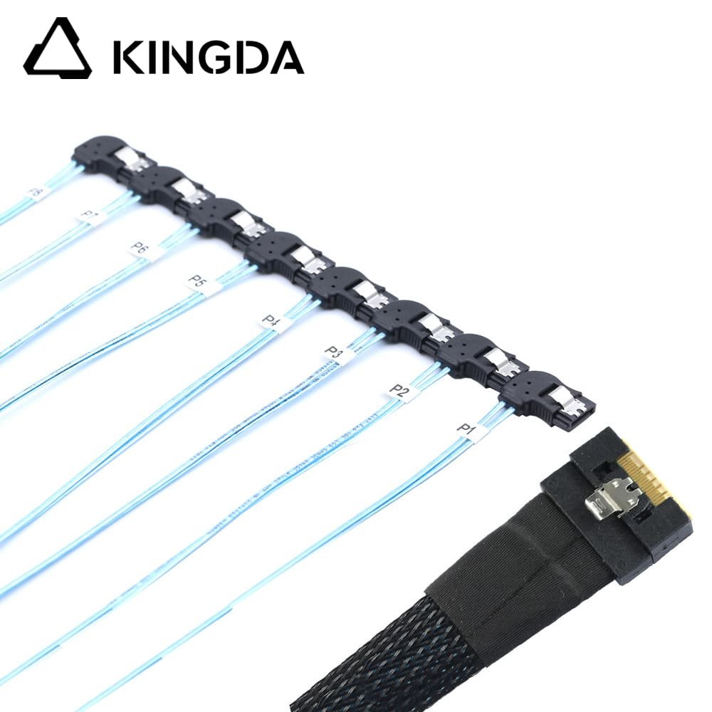 Anti-misalignment Insertion Slim SAS SFF 8654 8I to 8 right bend SATA 7P