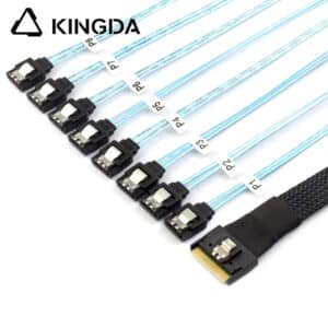 Anti-misalignment Insertion Slim SAS SFF 8654 8I to 8 straight sata 7P femlale