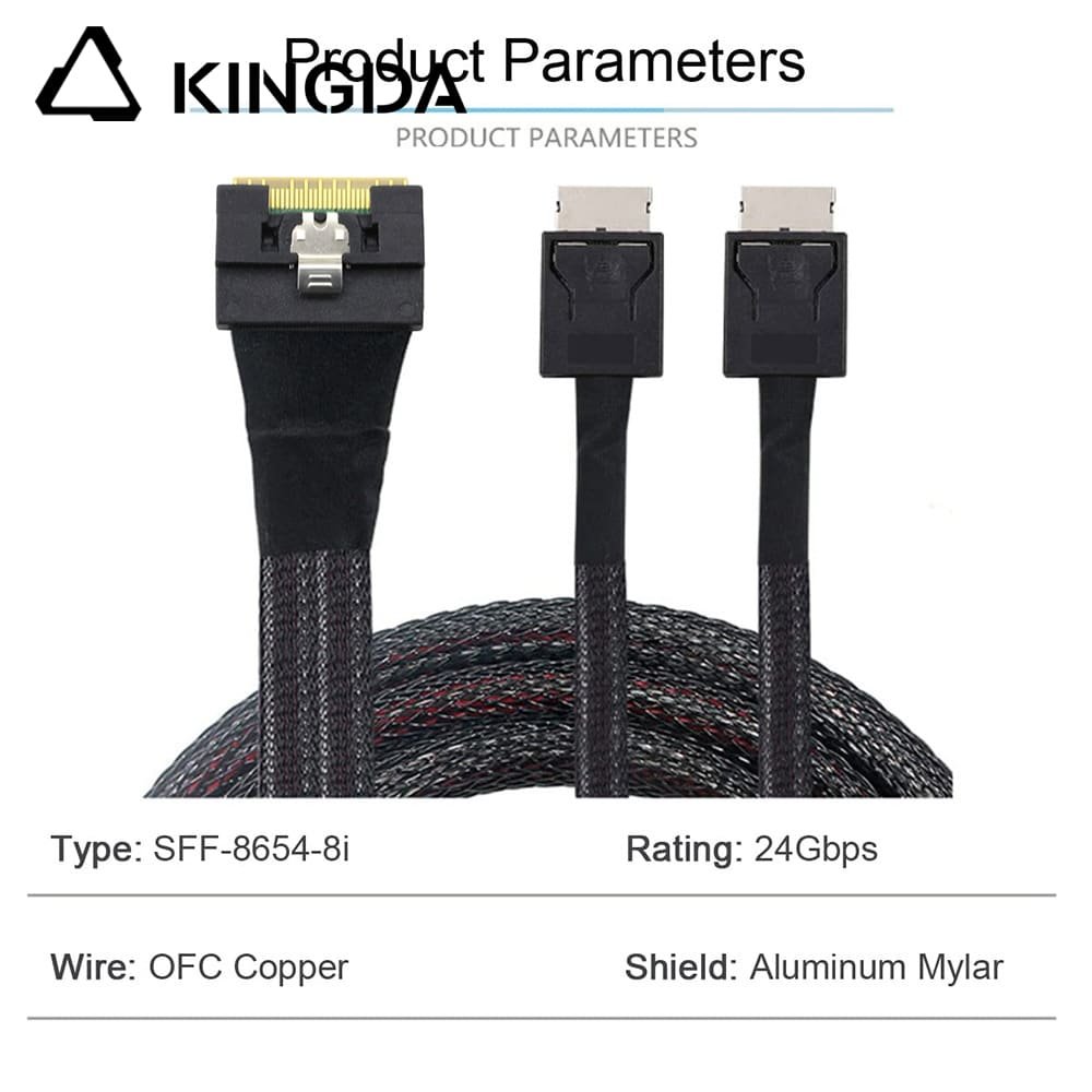 Anti-misalignment Insertion Slim SAS SFF 8654 8I to dual Oculink sff 8611 8i