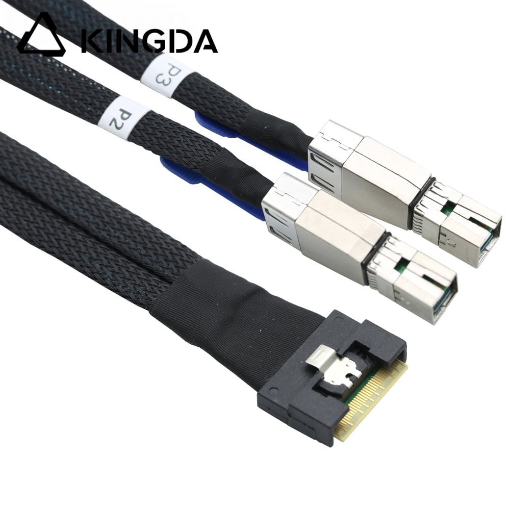Anti-misalignment Insertion Slim SAS SFF 8654 8I to dual SFF 8644