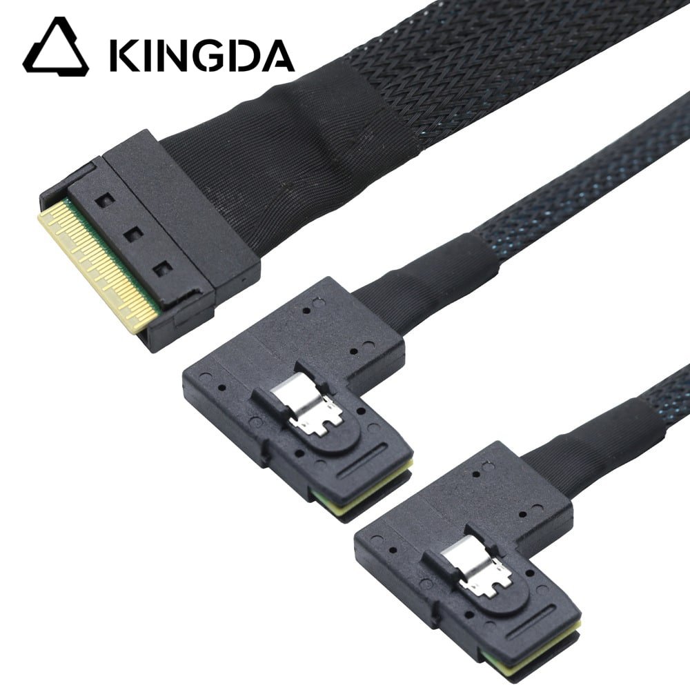 Anti-misalignment Insertion Slim SAS SFF 8654 8I to dual left bend sff 8087