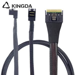 Anti-misalignment Insertion Slim SAS SFF 8654 8I to dual right angle sff 8643