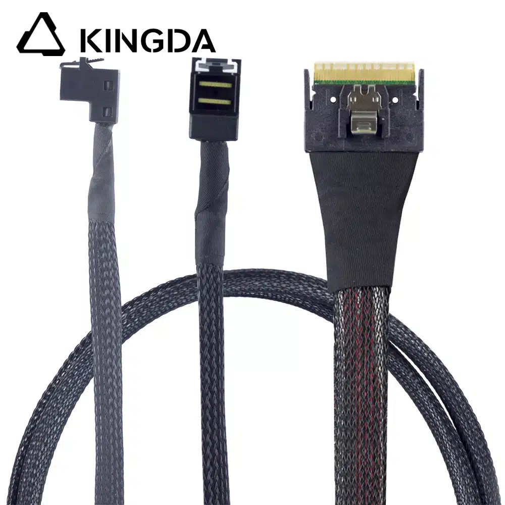 Anti-misalignment Insertion Slim SAS SFF 8654 8I to dual right angle sff 8643