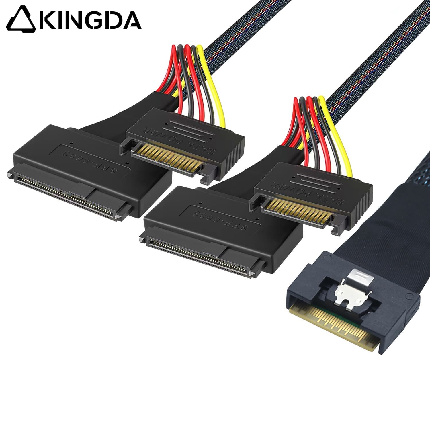 Anti-skew Insertion SFF 8654 8I to dual U.2 SFF 8639 with sata 15P