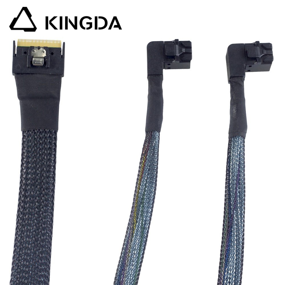 Anti-skew Insertion SFF 8654 8I to dual right angle sff 8643