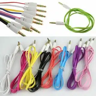 Different USB and aux cord colors representing wire color coding.
