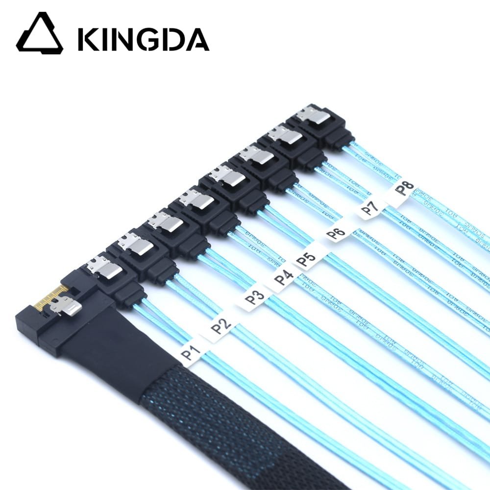 Full-encapsulated SFF 8654 8I to dual MCIO SFF 8654 8I