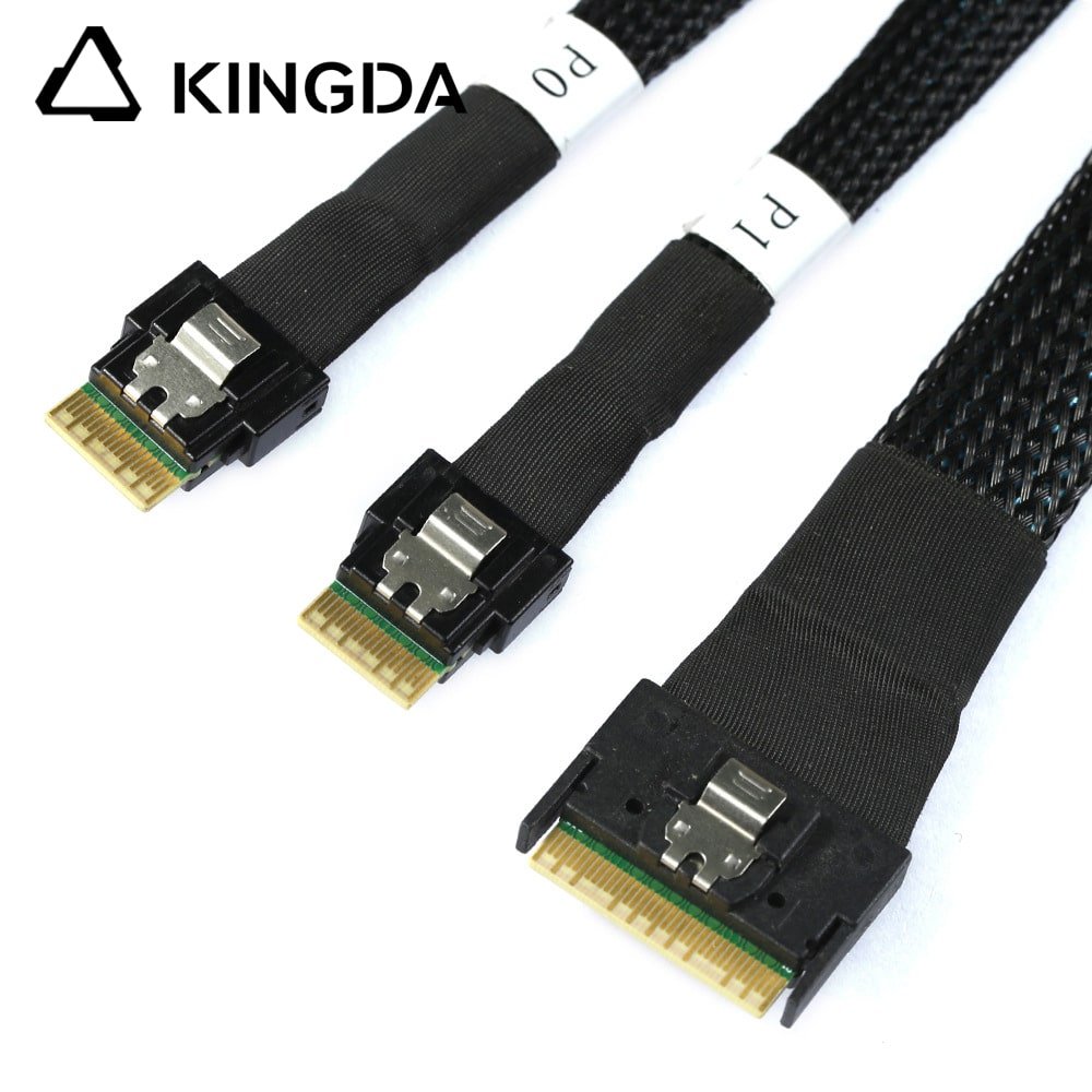 Full-encapsulated SFF 8654 8I to dual SFF8654 4I