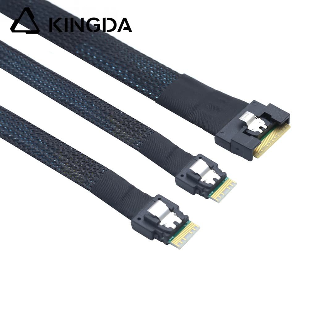 Full-encapsulated SFF 8654 8I to dual SFF8654 4i