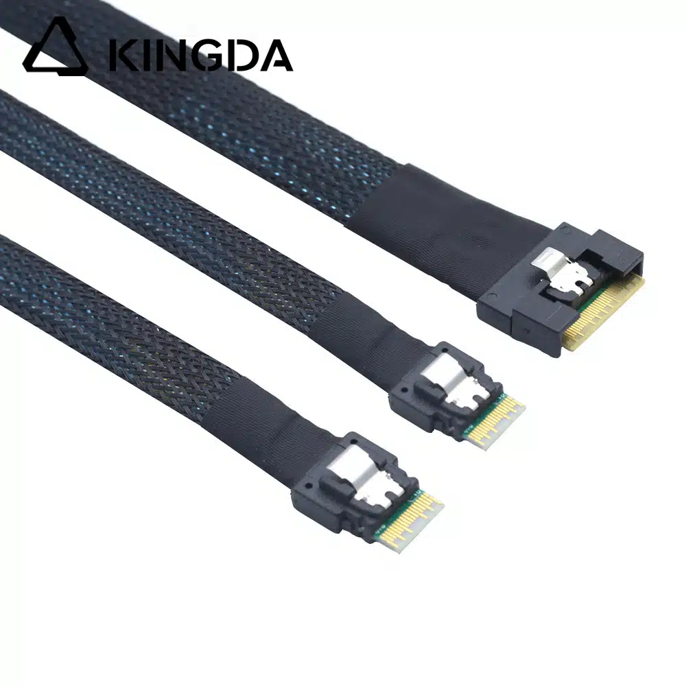 Full-encapsulated SFF 8654 8I to dual SFF8654 4i