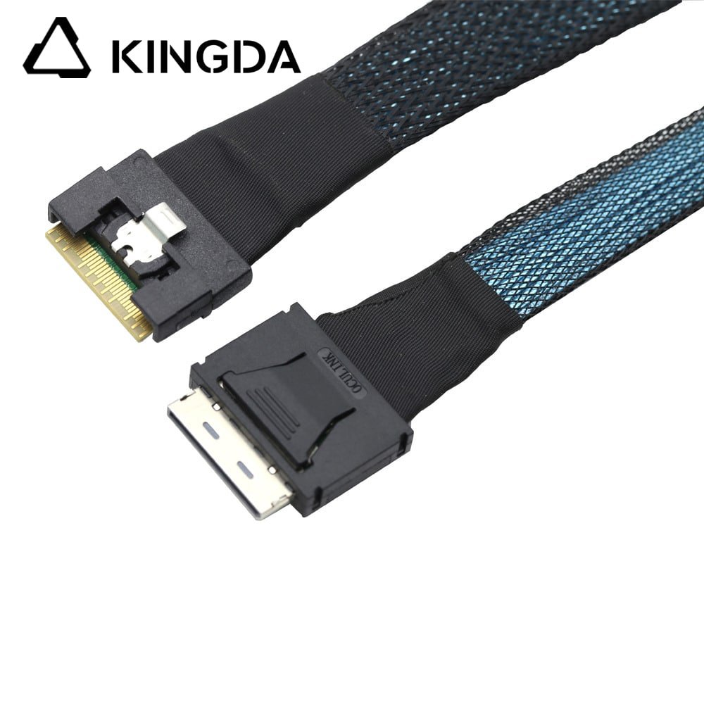 Full-encapsulated SFF 8654 8I to dual portt Oculink sff 8611 8i