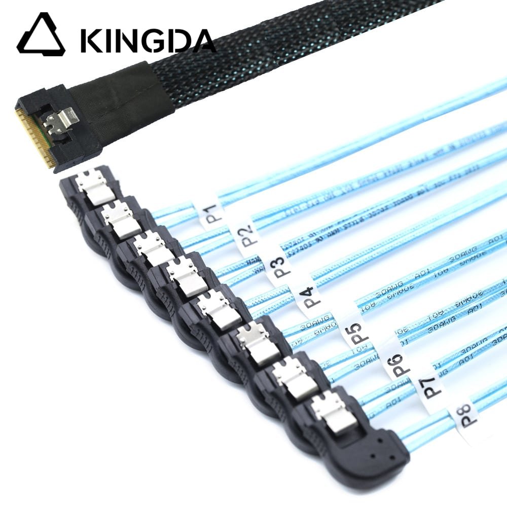 Fully enclosed anti-slip insertion anti-tilt insertion Slim SAS SFF 8654 8I to 8 right turn SATA 7P