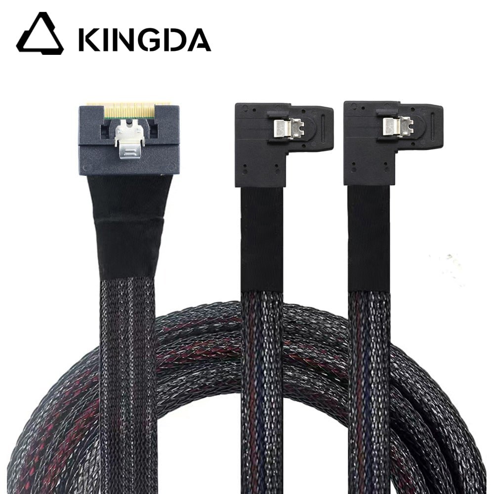 Fully enclosed anti-slip insertion anti-tilt insertion Slim SAS SFF 8654 8I to dual right turn SFF 8087