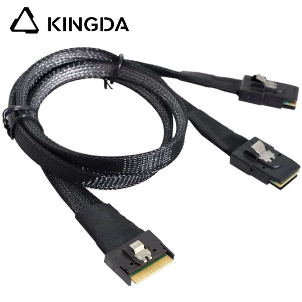 Fully enclosed anti-slip insertion anti-tilt insertion Slim SAS SFF 8654 8I to dual straight SFF 8087