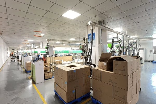 Packed cable cartons ready for shipment at Kingda Cables factory production workshop