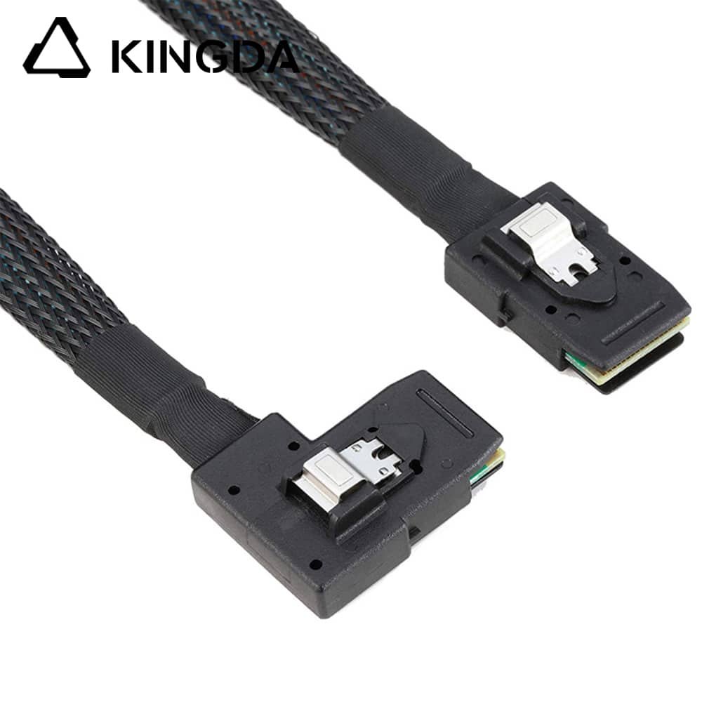 Left bend 90 degree Mini SAS HD SFF-8087 to SFF 8087A High Speed Server Internal Connection Wire Harness