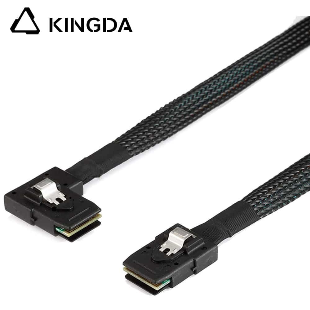 Left bend 90 degree Mini SAS HD SFF-8087 to SFF 8087A High Speed Server Internal Connection Wire Harness