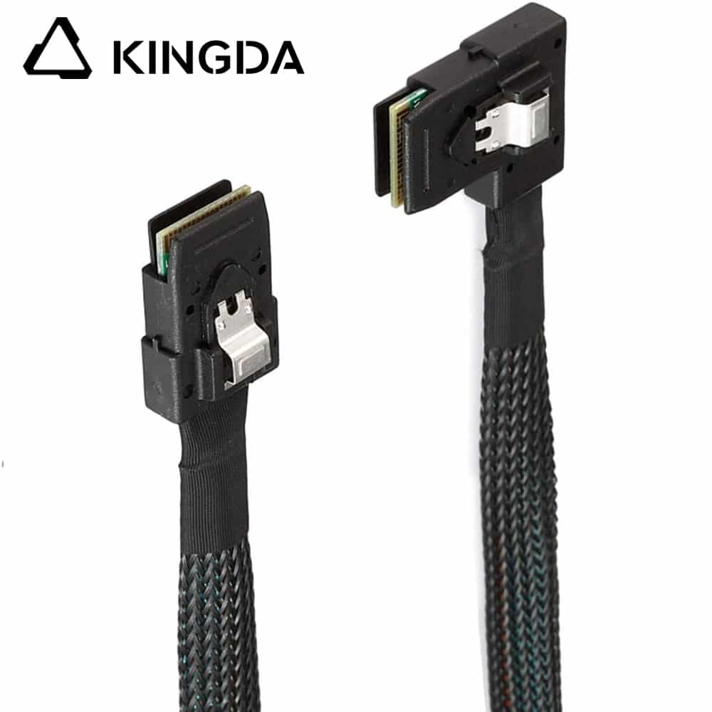Left bend 90 degree Mini SAS HD SFF-8087 to SFF 8087A High Speed Server Internal Connection Wire Harness