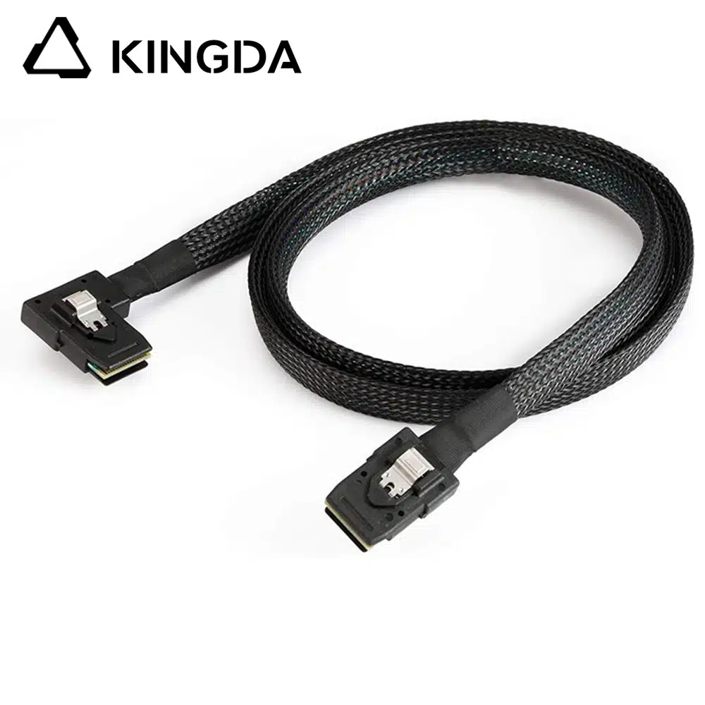 Left bend 90 degree Mini SAS HD SFF-8087 to SFF 8087A High Speed Server Internal Connection Wire Harness