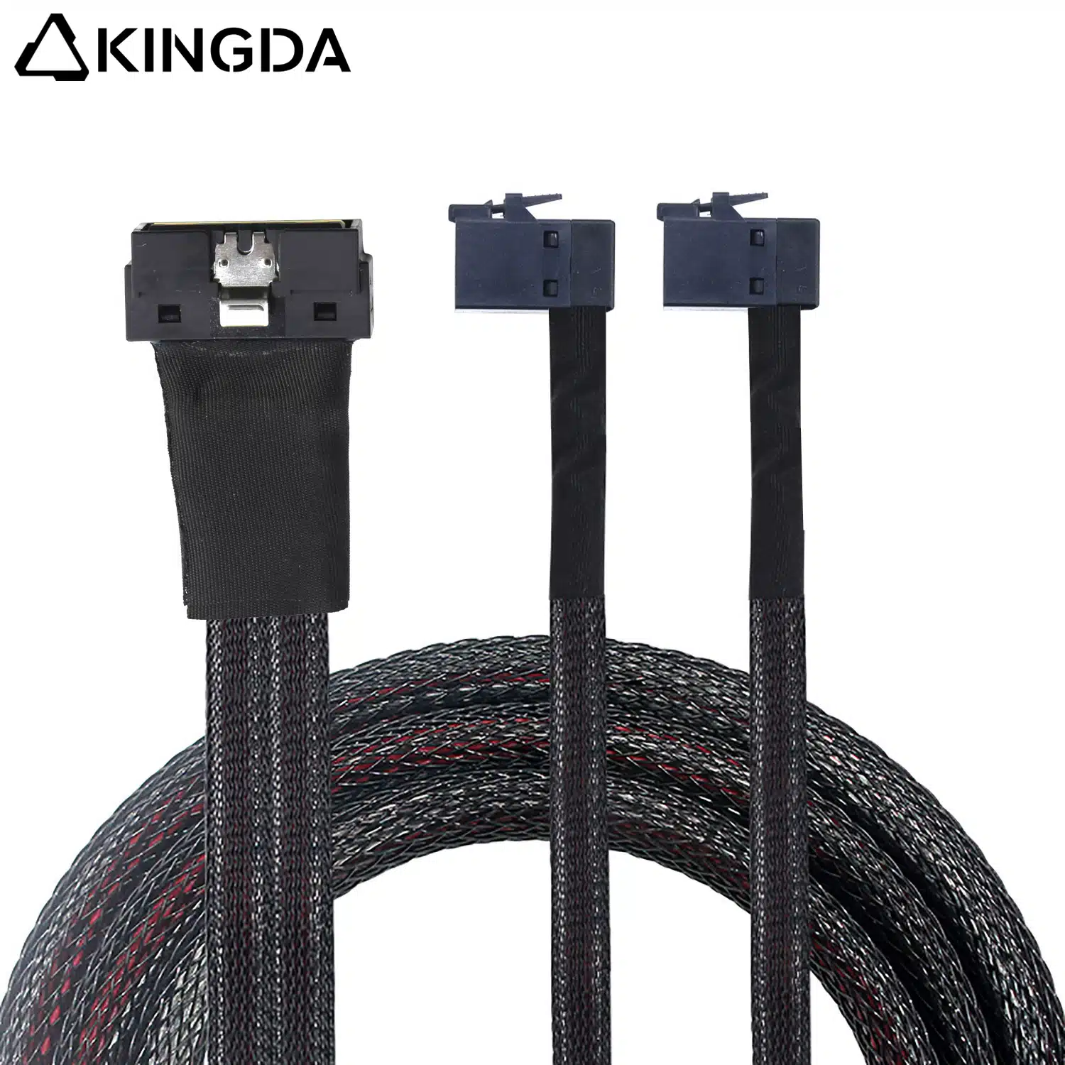 Low profile Slim SAS SFF 8654 8I (74P) to dual right angle sff 8643